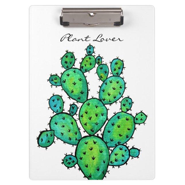 Carpeta De Pinza Cactus de color de agua grandioso (Anverso)