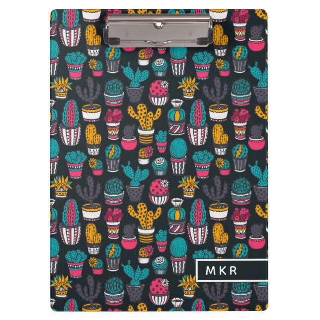 Carpeta De Pinza Cactus dibujado mano en modelo del estilo del (Anverso)