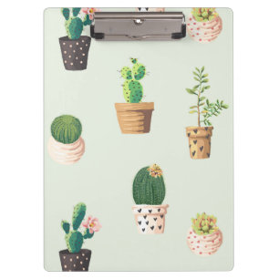 Carpeta De Pinza Cactus suculento cúrtico romántico sobre fondo d