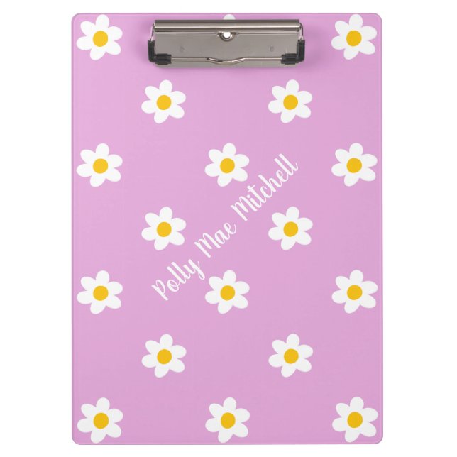 Carpeta De Pinza Cadena de margaritas rosas (Anverso)