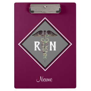 Carpeta De Pinza Caduceo personalizado del RN de la enfermera
