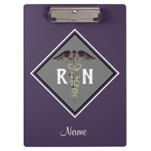 Carpeta De Pinza Caduceo personalizado del RN de la enfermera