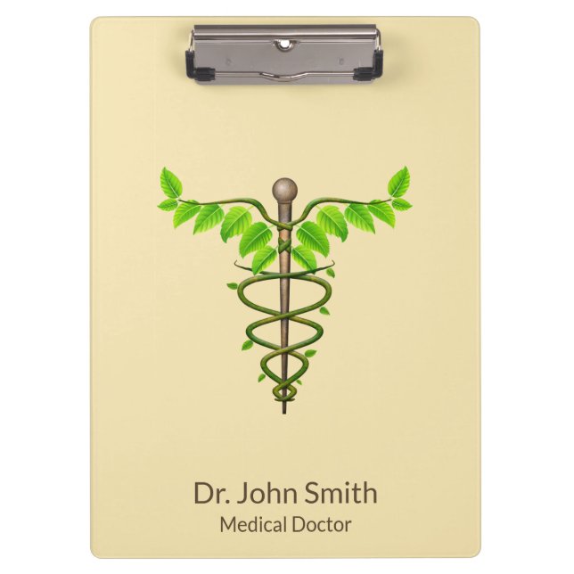 Carpeta De Pinza Caducto médico alternativo Verde deja beige (Anverso)