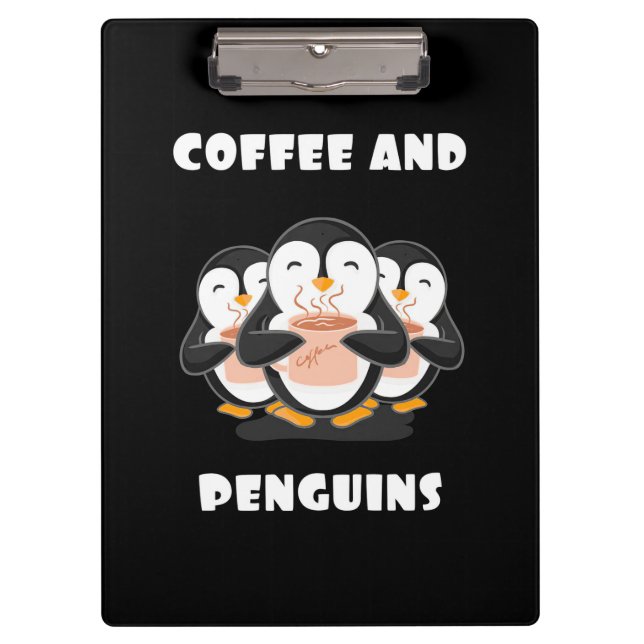 Carpeta De Pinza Café Y Pingüinos (Anverso)