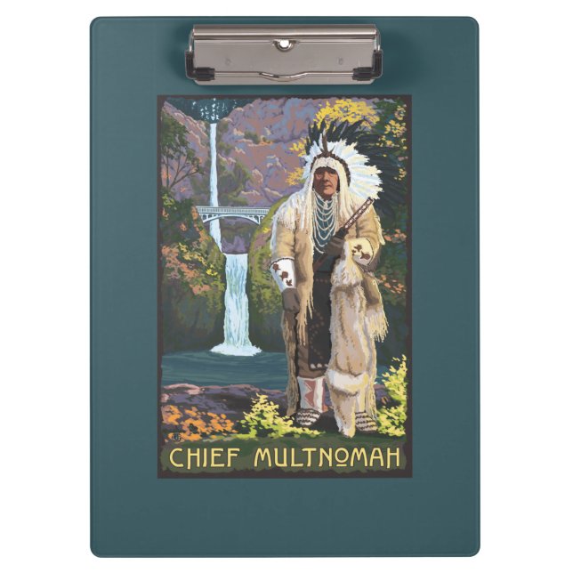 Carpeta De Pinza Caídas de Multnomah, OregonChief Multnomah (Anverso)