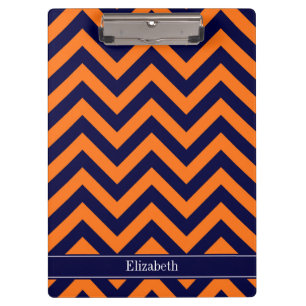 Carpeta De Pinza Calabaza Azul Marino LG Chevron Azul Marino Monogr