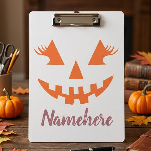 Carpeta De Pinza Calabaza de Halloween personalizada femenina Jack 