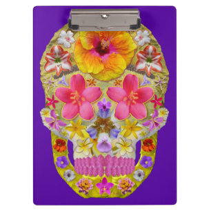 Carpeta De Pinza Calavera de flores 4 - Tropical