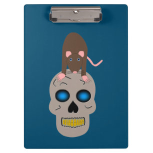 Carpeta De Pinza Calavera gótica y Rat Halloween