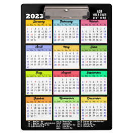 Carpeta De Pinza Calendario 2023-2026 con días festivos modernos