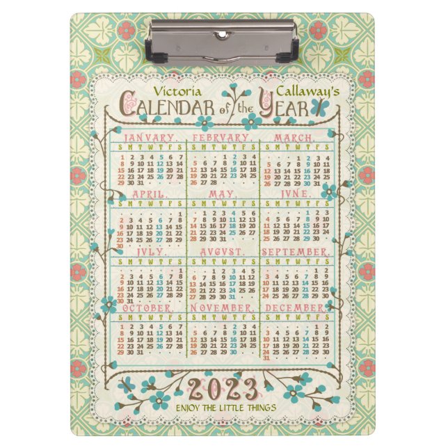 Carpeta De Pinza Calendario 2023 (Consulte Descripción de la versió (Anverso)