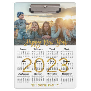 Carpeta De Pinza Calendario 2023 Purpurina de escritura moderna de