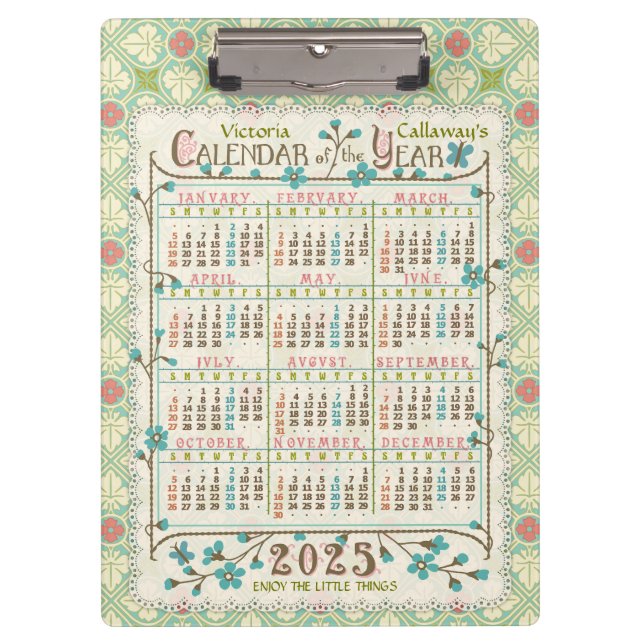 Carpeta De Pinza Calendario de 2025 Aniversario del Art Nouveau vic (Anverso)
