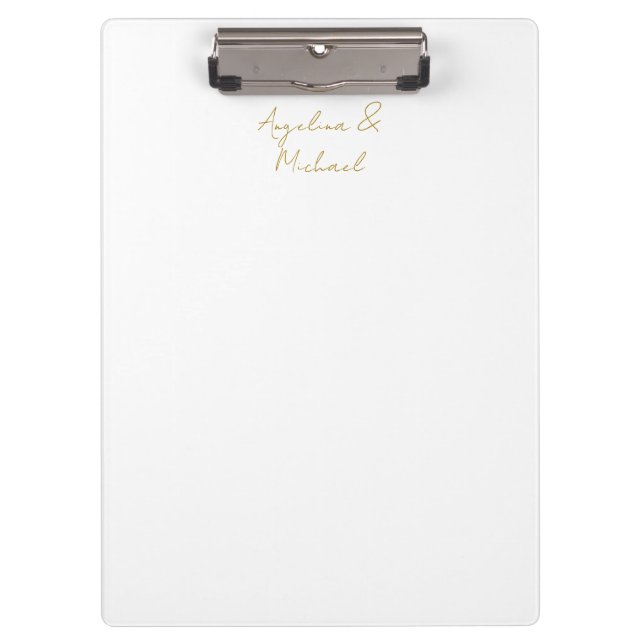 Carpeta De Pinza Caligrafía Profesional Elegante Color Dorado (Anverso)