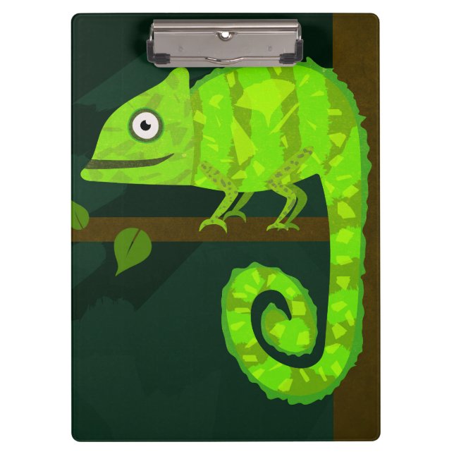 Carpeta De Pinza Camaleón verde lindo (Anverso)