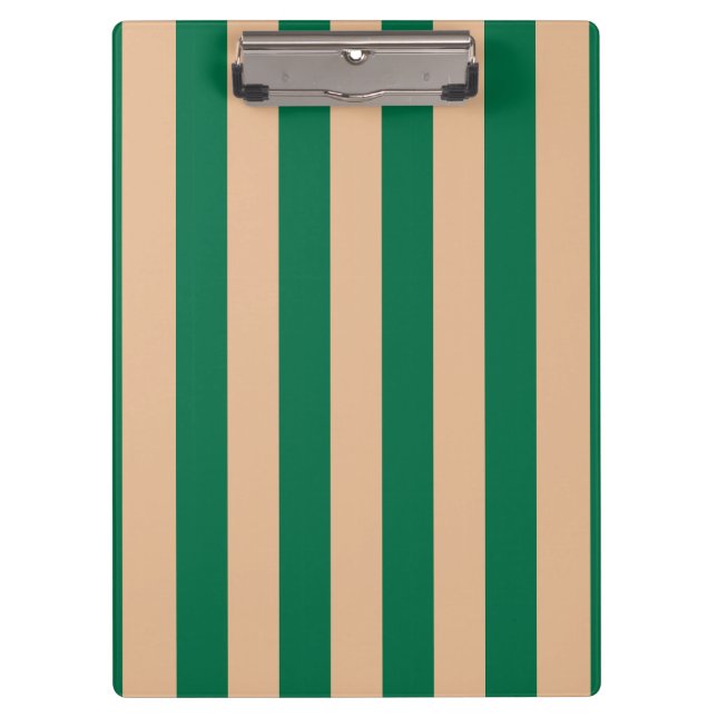 Carpeta De Pinza Camel Beige y banda verde clásica (Anverso)