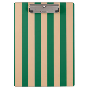 Carpeta De Pinza Camel beige y raya verde clásica