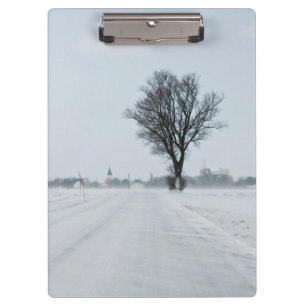 Carpeta De Pinza Camino de invierno rural