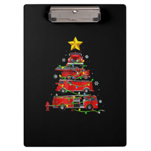 Carpeta De Pinza Camión de bomberos árbol de Navidad hombres muje
