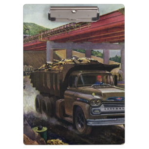 Carpeta De Pinza Camión de volteo comercial antiguo en un sitio de