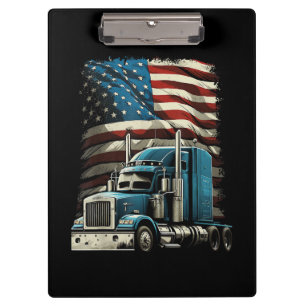 Carpeta De Pinza Camionero Bandera Estadounidense Para Camión Patri