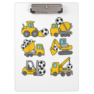 Carpeta De Pinza Camiones de construcción de fútbol para niños de b