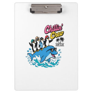 Carpeta De Pinza Camiseta Chillin Crew Surf Club Pingüino Delfín