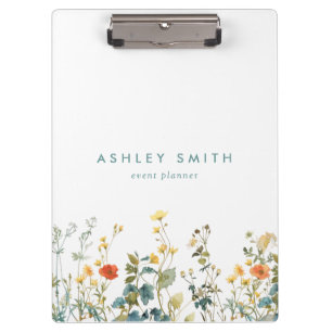 Carpeta De Pinza Campo de flores silvestres elegantes