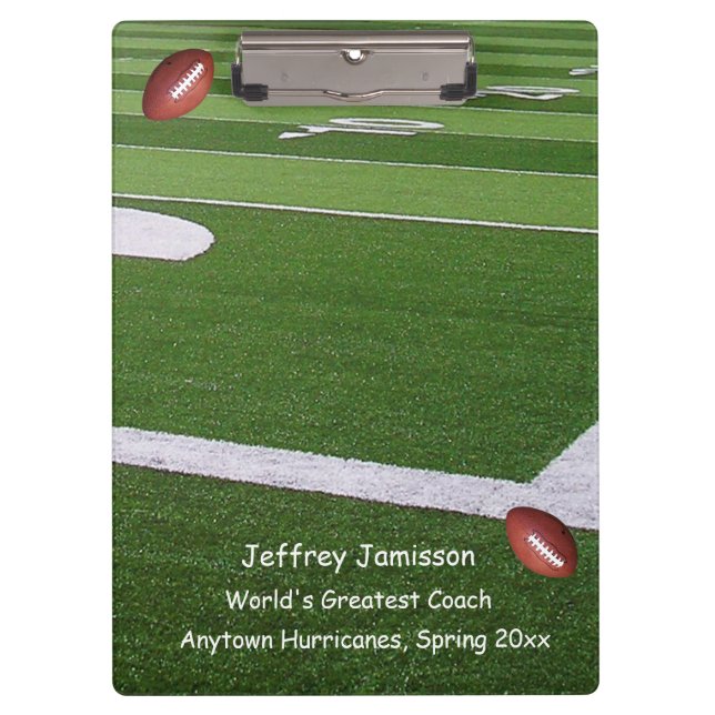 Carpeta De Pinza Campo de fútbol, mejor entrenador gracias (Anverso)