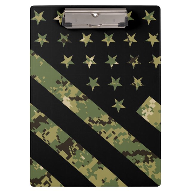 Carpeta De Pinza Camuflaje digital militar Bandera estadounidense (Anverso)