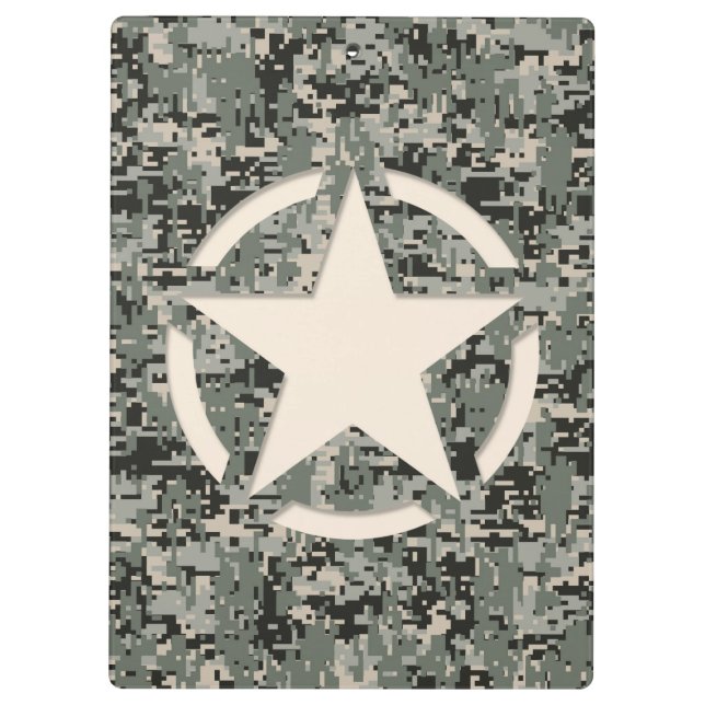 Carpeta De Pinza Camuflaje digital Pixel Symbol Star (Reverso)