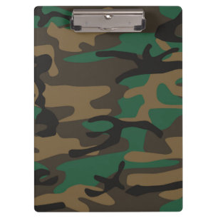 Carpeta De Pinza Camuflaje militar verde de Brown Camo