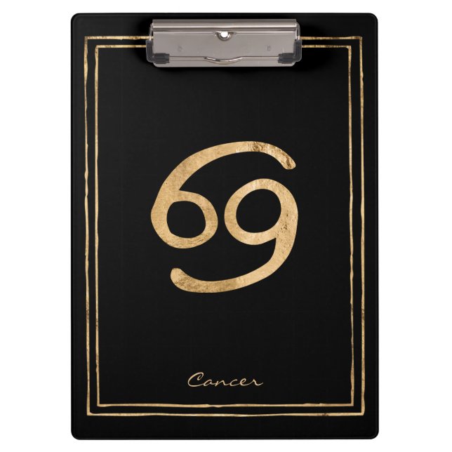 Carpeta De Pinza Cáncer el cangrejo martilló astrología estilizada  (Anverso)