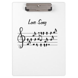 Carpeta De Pinza Canción de Amor Notas de Pájaro Arte Negro Blanco