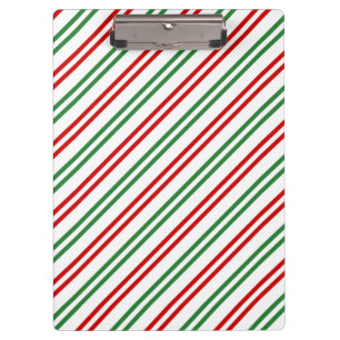Carpeta De Pinza Candy Cane Navidades Strips Red Green