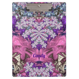 Carpeta De Pinza CANDY ~ FLORAL! ~ Blanco rosa morado y azul ~