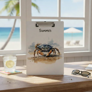 Carpeta De Pinza Cangrejo de Playa en Acuarela, personalizado