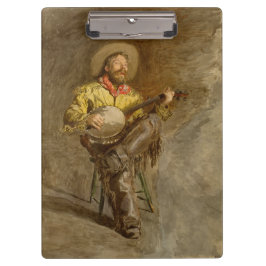 Carpeta De Pinza Cantando Cowboy Español con Banjo Jugando Canción