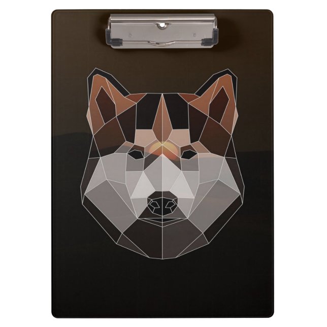 Carpeta De Pinza Canvas de Husky Geométrico (Anverso)