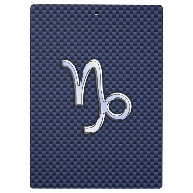 Carpeta De Pinza Capricornio Símbolo zodiaco marina fibra de carbon (Reverso)