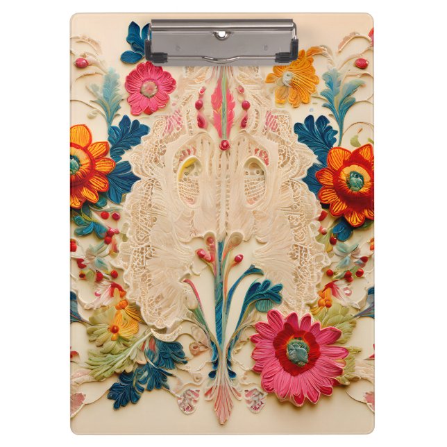 Carpeta De Pinza Cara floral- como multicolor (Anverso)