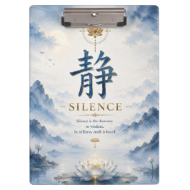 Carpeta De Pinza Carácter chino 静 Silencio (Jing) Loto