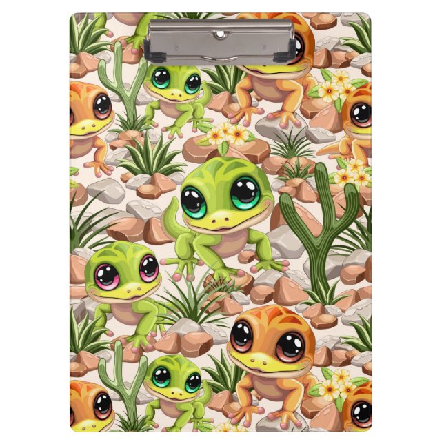 Carpeta De Pinza Caracteres de dibujos animados de Baby Geckos Cute (Anverso)