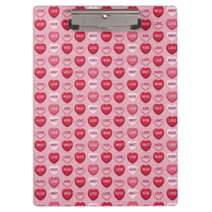 Carpeta De Pinza caramelo colorido patrón de corazón día de San Val