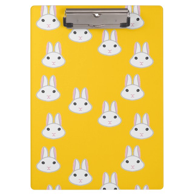 Carpeta De Pinza Caras de conejito en naranja (Anverso)