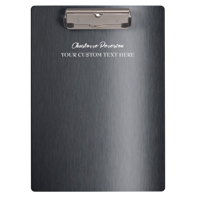 Carpeta De Pinza Carbón negro personalizado Metalizado (Anverso)