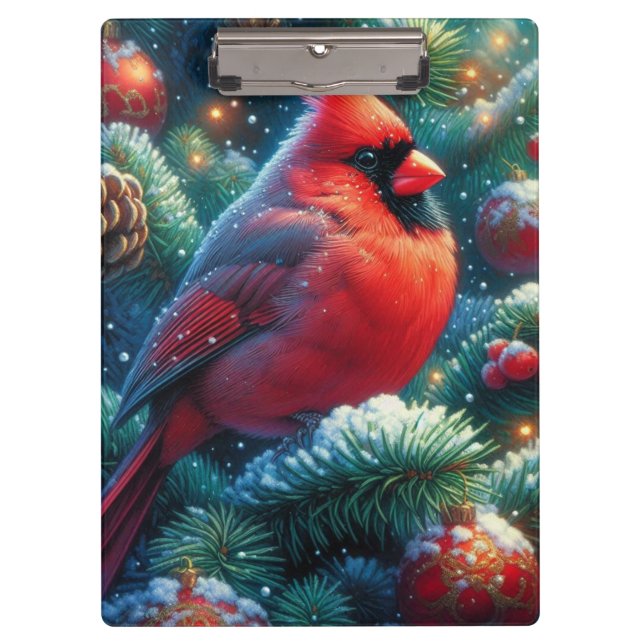 Carpeta De Pinza Cardenal de Navidad/invierno (Anverso)