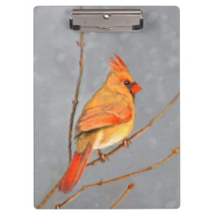 Carpeta De Pinza Cardenal sobre pintura de bifurcaciones - Arte de
