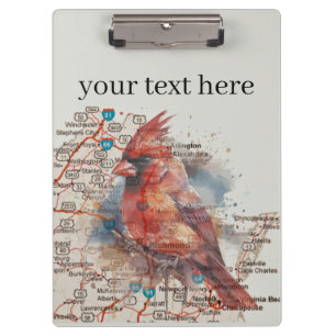 Carpeta De Pinza Cardinal en mapa de carreteras de Virginia Arte Ac