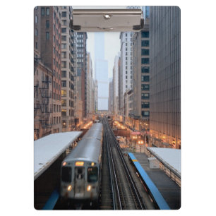 Carpeta De Pinza Carril elevado en Chicago céntrica sobre Wabash